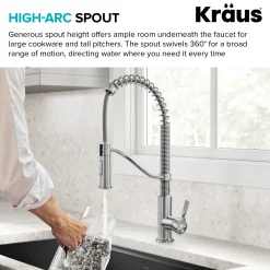Torak Single Handle Pull Down Kitchen Faucet in Matte Black with Brushed Brass Single Hole