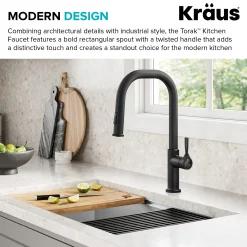 Discount Torak Single Handle Pull Down Kitchen Faucet in Matte Black Single Hole