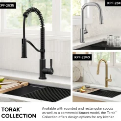 Online Torak Single Handle Pull Down Kitchen Faucet in Spot-Free Stainless Single Hole