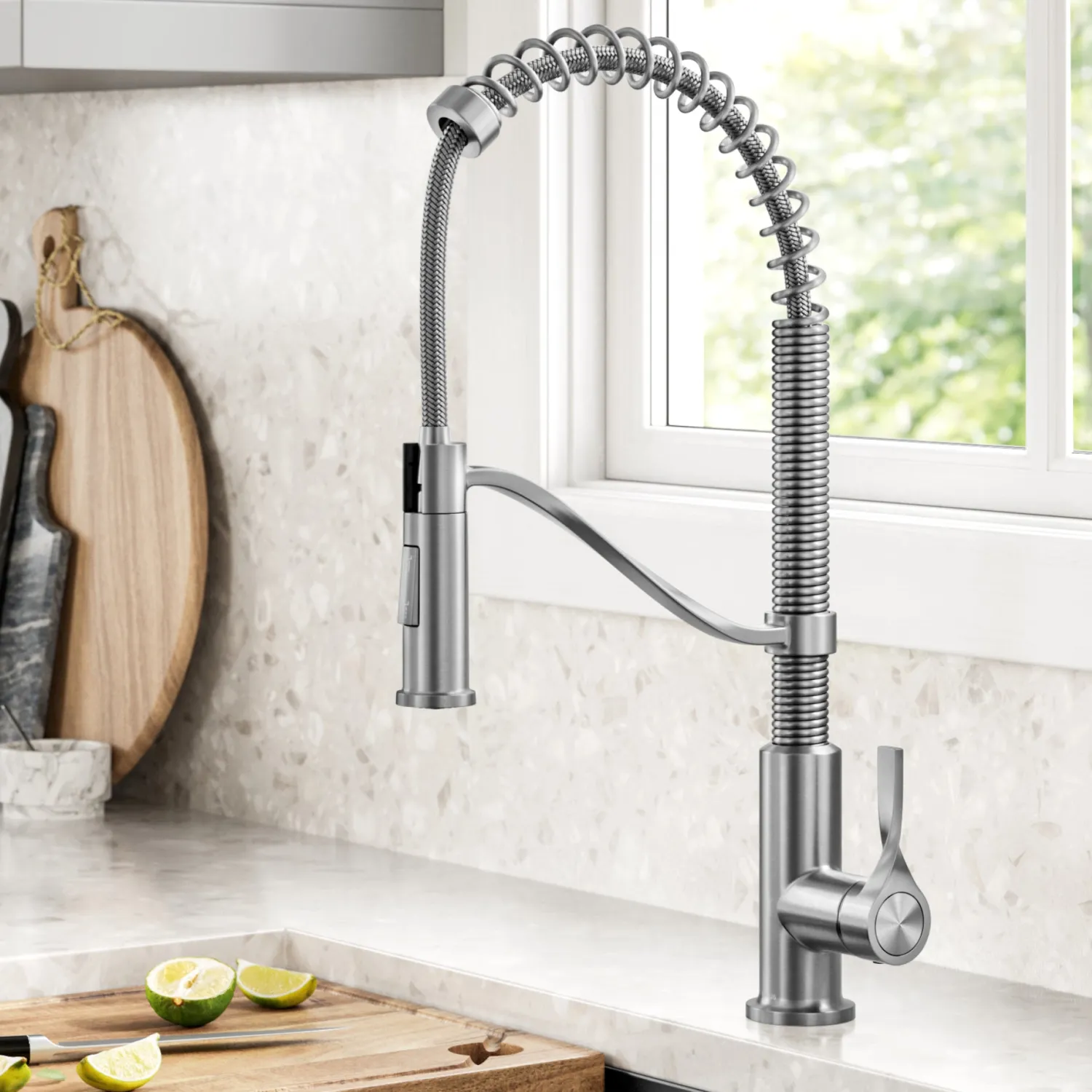 New Torak Single Handle Pull Down Kitchen Faucet in Spot-Free Stainless Single Hole