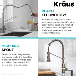 Sale Touchless Pull-Down Single Handle 18-Inch Kitchen Faucet in Matte Black Touchless, Sensor And Tap Activated Kitchen Faucets|Single Hole