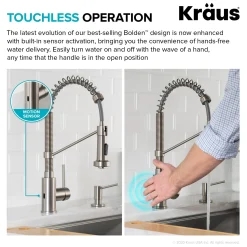 Sale Touchless Pull-Down Single Handle 18-Inch Kitchen Faucet in Matte Black Touchless, Sensor And Tap Activated Kitchen Faucets|Single Hole