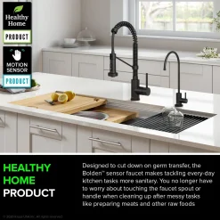 Sale Touchless Pull-Down Single Handle 18-Inch Kitchen Faucet in Matte Black Touchless, Sensor And Tap Activated Kitchen Faucets|Single Hole