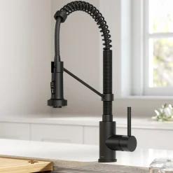 Sale Touchless Pull-Down Single Handle 18-Inch Kitchen Faucet in Matte Black Touchless, Sensor And Tap Activated Kitchen Faucets|Single Hole