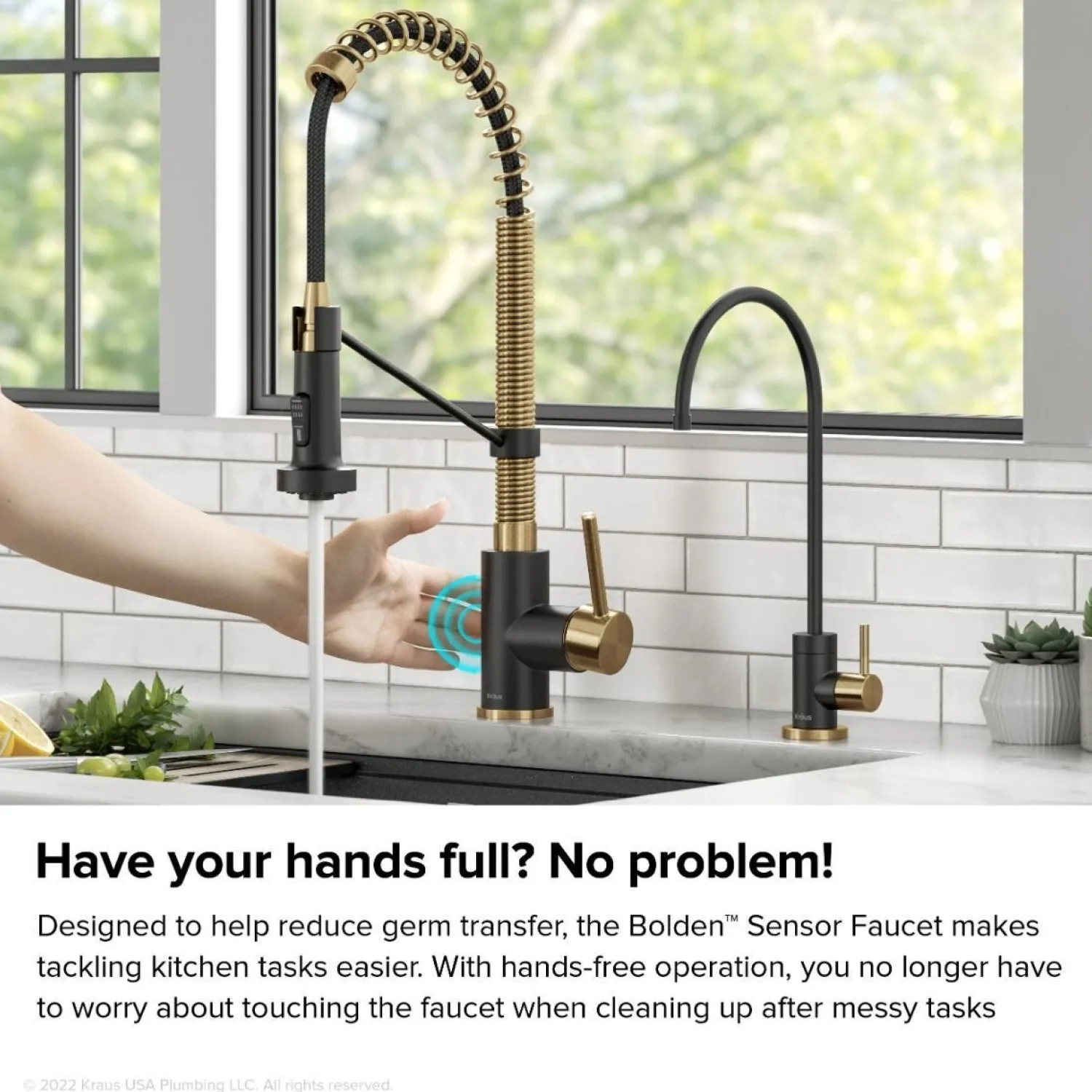 Clearance Touchless Pull-Down Single Handle 18-Inch Kitchen Faucet in Brushed Brass & Matte Black Touchless, Sensor And Tap Activated Kitchen Faucets|Single Hole