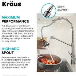 Clearance Touchless Pull-Down Single Handle 18-Inch Kitchen Faucet in Brushed Brass & Matte Black Touchless, Sensor And Tap Activated Kitchen Faucets|Single Hole