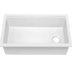 Hot Turino 33" Drop-In or Undermount Fireclay Workstation Kitchen Sink in Gloss White Drop-In / Top Mount Sinks|Single Bowl Sinks