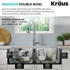 Best 33” Undermount Double Bowl Stainless Steel Kitchen Sink Double Bowl Sinks|Undermount Sinks