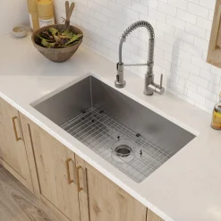 Outlet 30" Undermount 16 Gauge Single Bowl Stainless Steel Small Radius Kitchen Sink Stainless Steel Sinks|Single Bowl Sinks