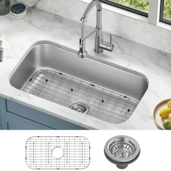 Hot 32” Undermount 18 gauge Stainless Steel Single Bowl Kitchen Sink Stainless Steel Sinks|Undermount Sinks