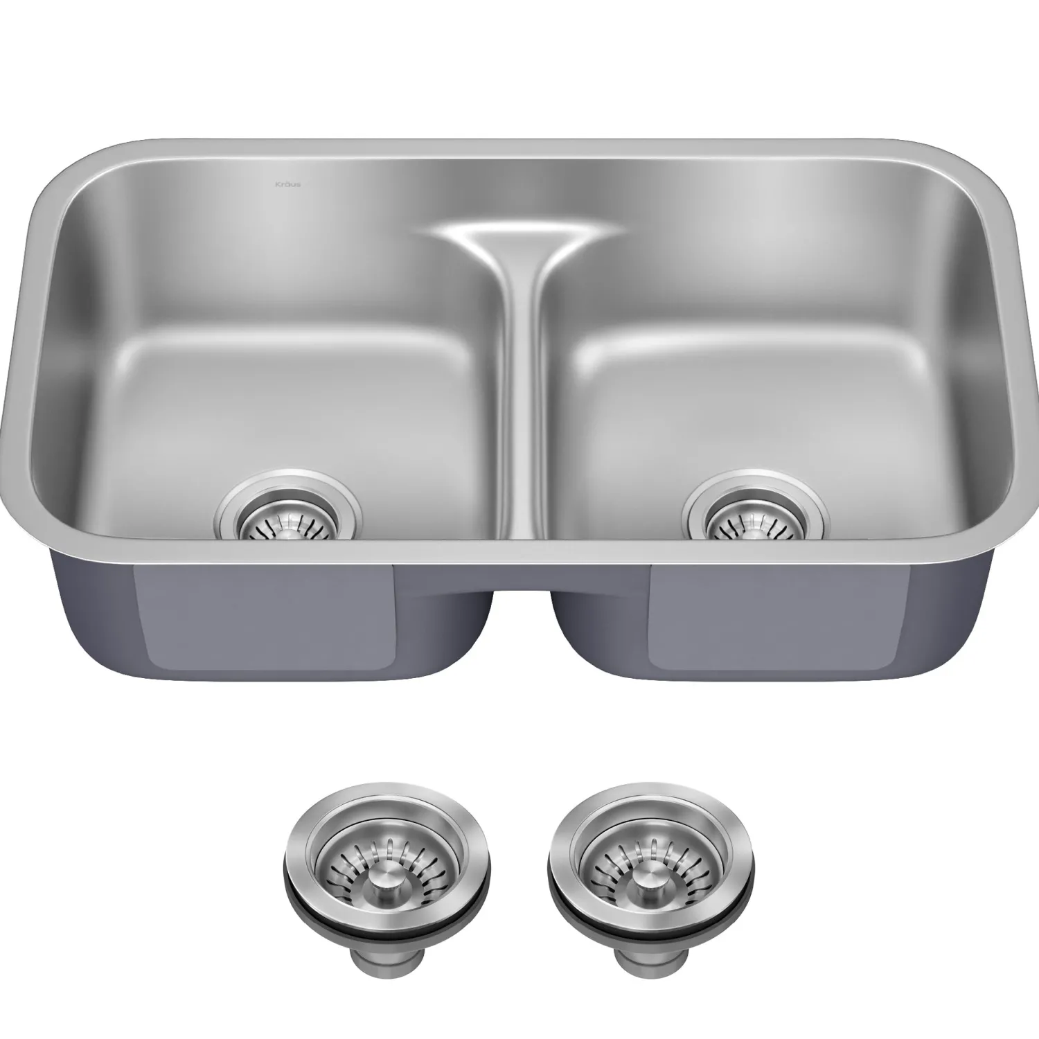 Online 32" Undermount 50/50 Kitchen Sink Stainless Steel Sinks|Double Bowl Sinks