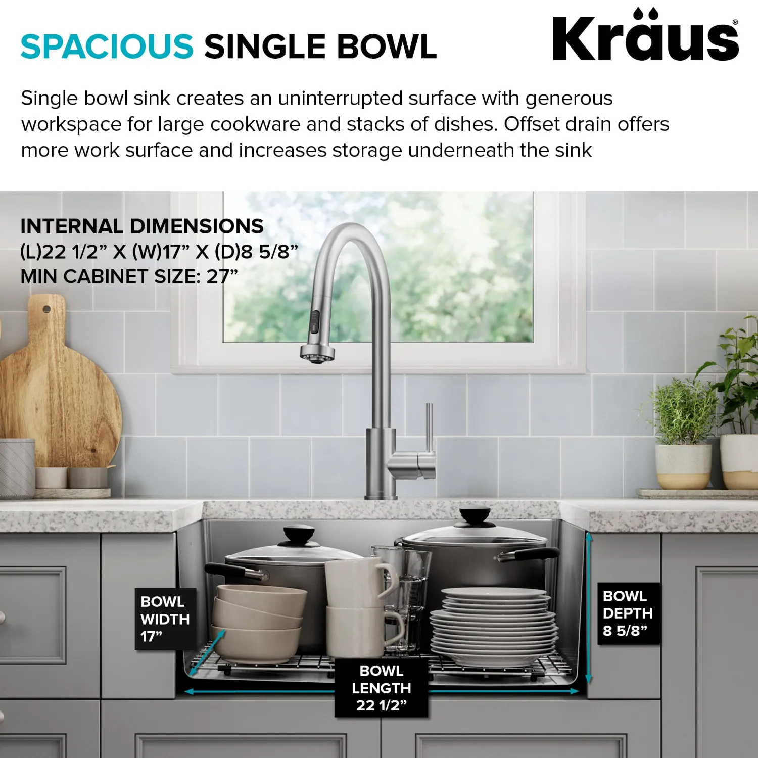 Clearance 25” Undermount Single Bowl Side-Drain Stainless Kitchen Sink Stainless Steel Sinks|Undermount Sinks