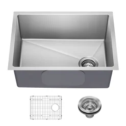 Clearance 25” Undermount Single Bowl Side-Drain Stainless Kitchen Sink Stainless Steel Sinks|Undermount Sinks