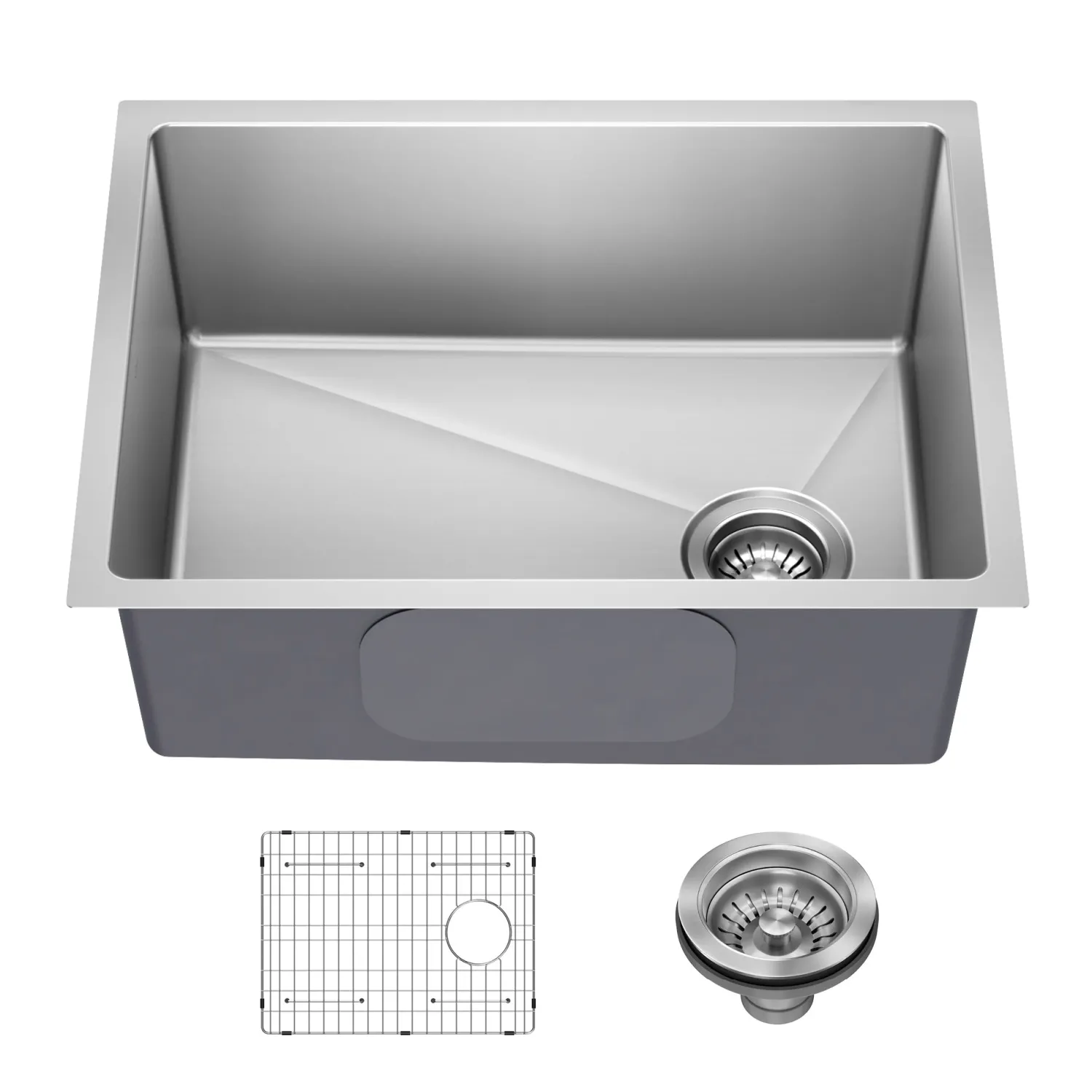 Clearance 25” Undermount Single Bowl Side-Drain Stainless Kitchen Sink Stainless Steel Sinks|Undermount Sinks
