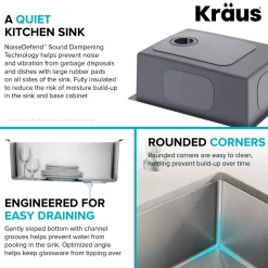 Clearance 25” Undermount Single Bowl Side-Drain Stainless Kitchen Sink Stainless Steel Sinks|Undermount Sinks