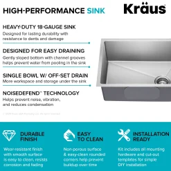 Clearance 25” Undermount Single Bowl Side-Drain Stainless Kitchen Sink Stainless Steel Sinks|Undermount Sinks