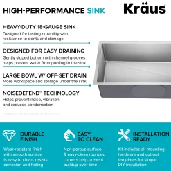 Hot 33” Undermount Single Bowl Stainless Steel Kitchen Sink Undermount Sinks