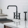 Online Urbix Bridge Kitchen Faucet with Side Sprayer in Matte Black Bridge Faucets