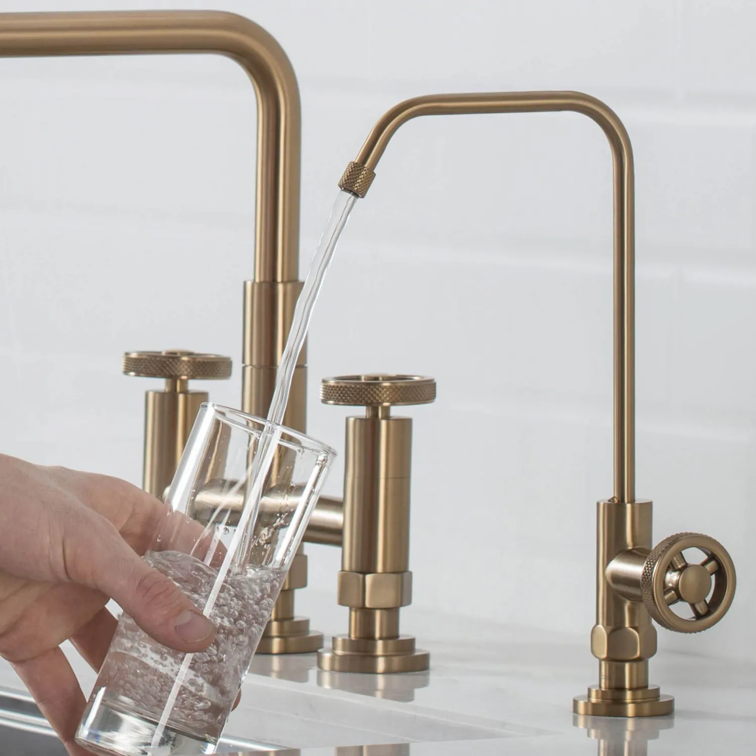 Online Urbix Drinking Water Dispenser Kitchen Faucet in Brushed Gold Single Hole|Water Filter Faucets