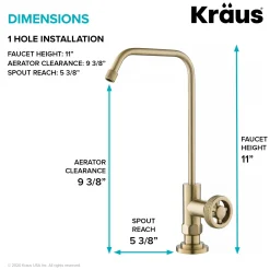 Online Urbix Drinking Water Dispenser Kitchen Faucet in Brushed Gold Single Hole|Water Filter Faucets