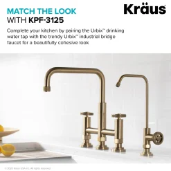 Online Urbix Drinking Water Dispenser Kitchen Faucet in Brushed Gold Single Hole|Water Filter Faucets