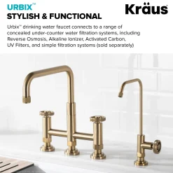 Online Urbix Drinking Water Dispenser Kitchen Faucet in Brushed Gold Single Hole|Water Filter Faucets