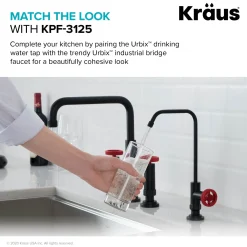 Outlet Urbix Drinking Water Dispenser Kitchen Faucet in Matte Black/Red Single Hole|Water Filter Faucets