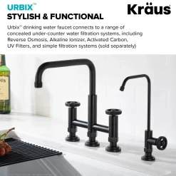Hot Urbix Drinking Water Dispenser Kitchen Faucet in Matte Black Single Hole|Water Filter Faucets