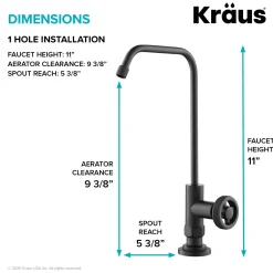 Hot Urbix Drinking Water Dispenser Kitchen Faucet in Matte Black Single Hole|Water Filter Faucets