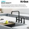 Clearance Urbix Industrial Bridge Kitchen Faucet & Water Filter Faucet in Matte Black Water Filter Faucets|Bridge Faucets