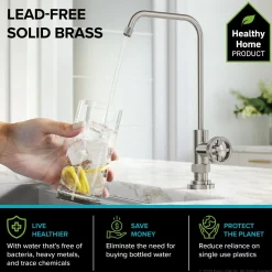 Best Urbix Industrial Bridge Kitchen Faucet & Water Filter Faucet in Spot Free Stainless Steel Water Filter Faucets|Bridge Faucets