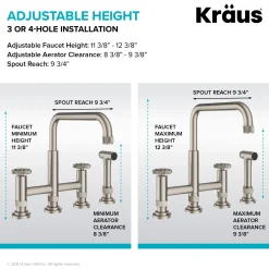 Best Urbix Industrial Bridge Kitchen Faucet & Water Filter Faucet in Matte Black/Red Water Filter Faucets|Bridge Faucets