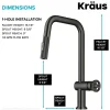Urbix Industrial Pull-Down Single Handle Kitchen Faucet in Black Stainless Single Hole