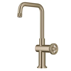Outlet Urbix Industrial Single Handle Kitchen Bar Faucet in Brushed Gold Single Hole|Bar Faucets