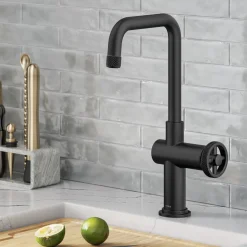 Online Urbix Industrial Single Handle Kitchen Bar Faucet in Matte Black Single Hole|Bar Faucets