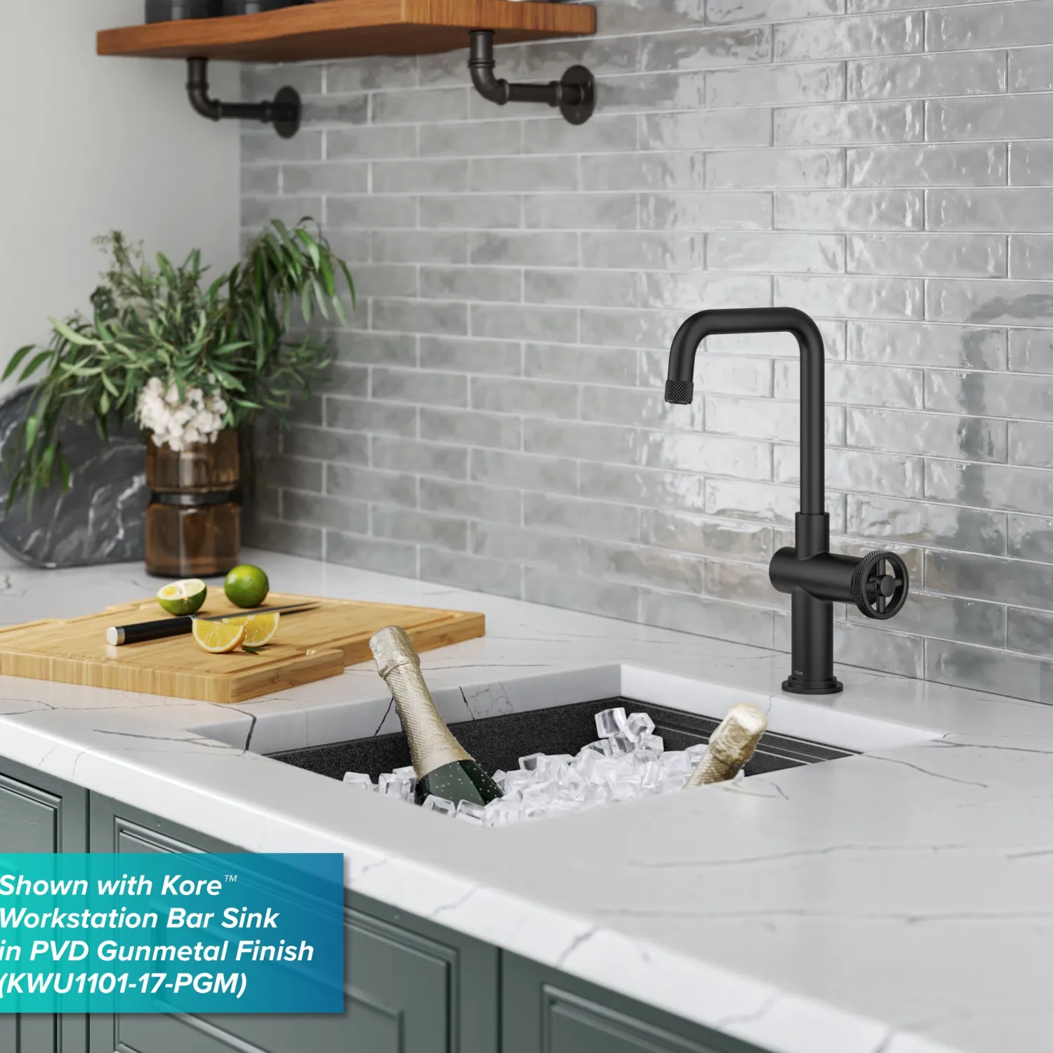 Online Urbix Industrial Single Handle Kitchen Bar Faucet in Matte Black Single Hole|Bar Faucets