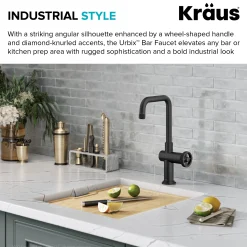 Online Urbix Industrial Single Handle Kitchen Bar Faucet in Matte Black Single Hole|Bar Faucets
