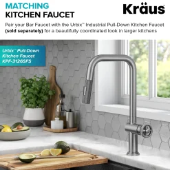 Discount Urbix Industrial Single Handle Kitchen Bar Faucet in Stainless Single Hole|Bar Faucets