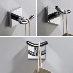 Online Ventus Bathroom Robe and Towel Double Hook Toilet Paper Holders|Robe Hooks