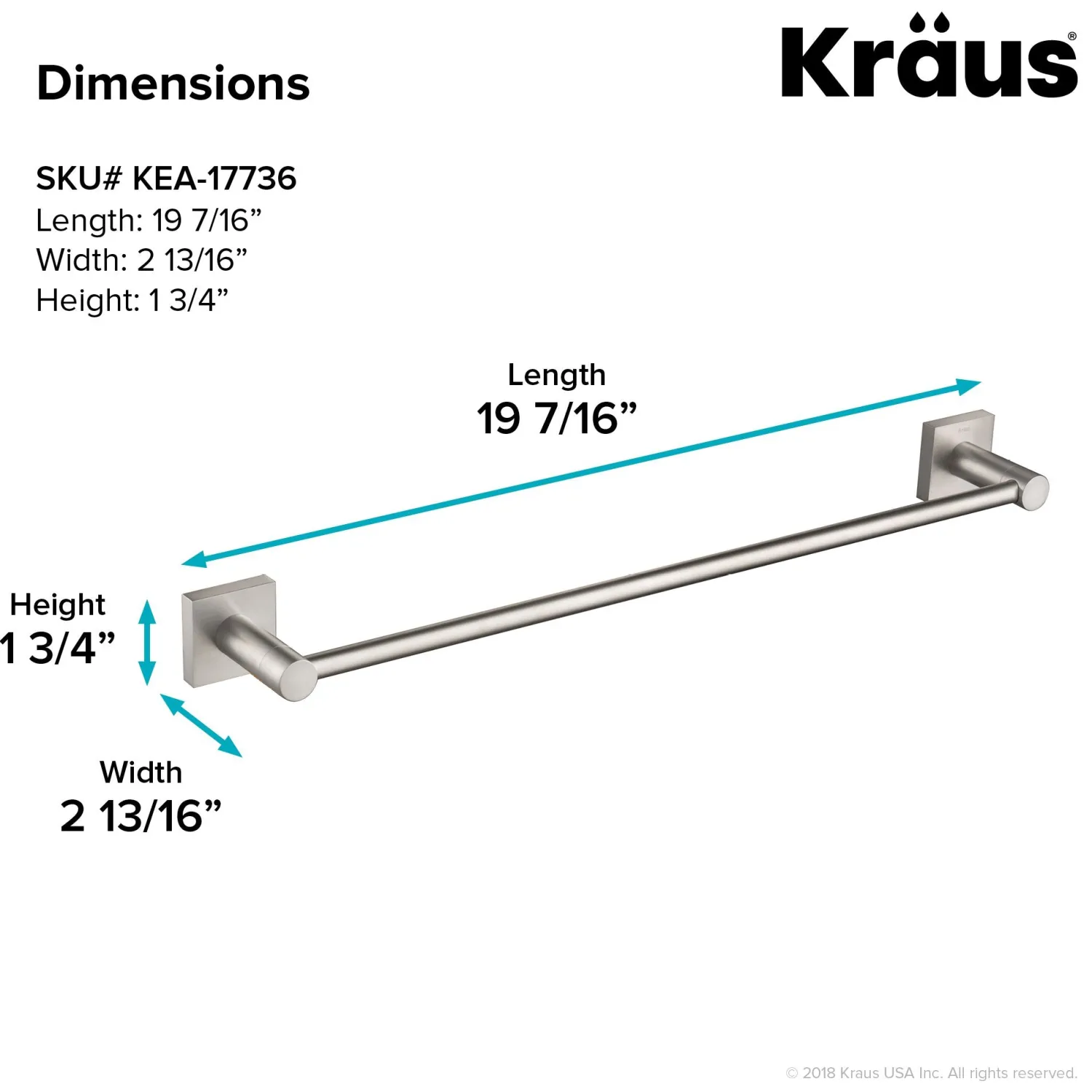 Discount Ventus Wall Mount Bathroom Towel Bar Towel Bars