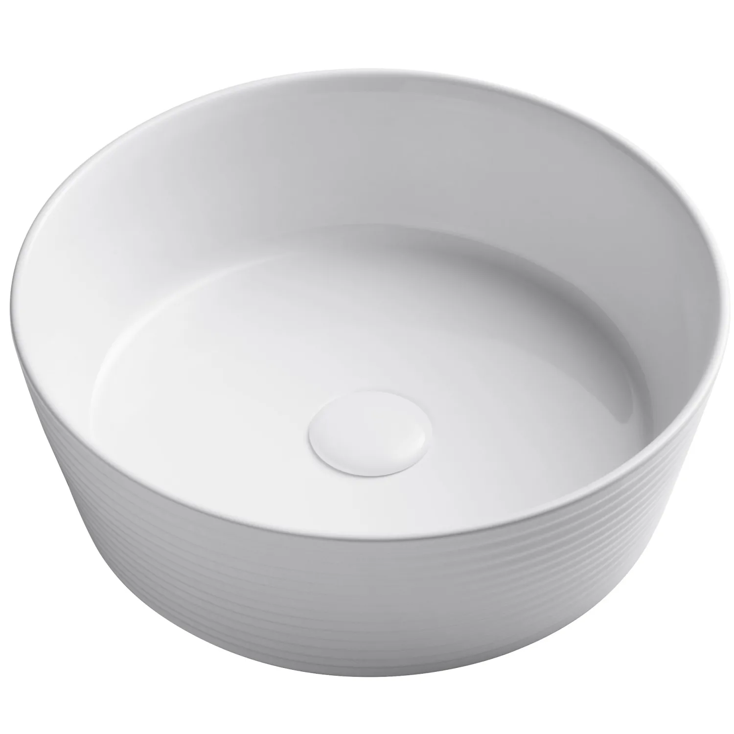 New Viva 15.75 Inch Round Porcelain Ceramic Vessel Bathroom Sink Above Counter / Vessel Sinks