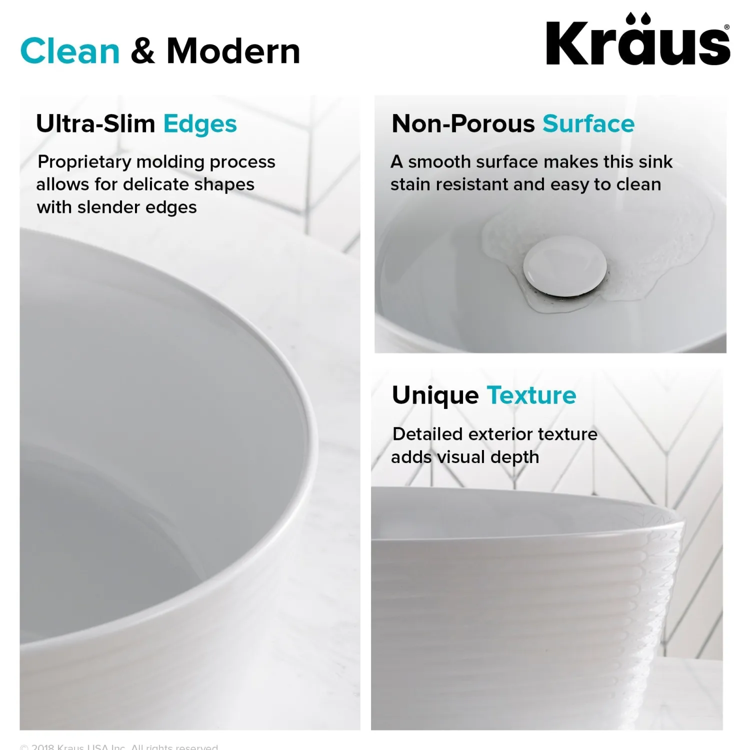 New Viva 15.75 Inch Round Porcelain Ceramic Vessel Bathroom Sink Above Counter / Vessel Sinks