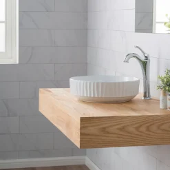 Online Viva 15.75 Inch Round White Porcelain Ceramic Vessel Bathroom Sink Above Counter / Vessel Sinks