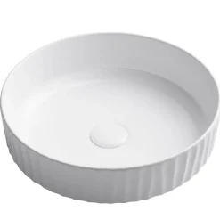 Online Viva 15.75 Inch Round White Porcelain Ceramic Vessel Bathroom Sink Above Counter / Vessel Sinks
