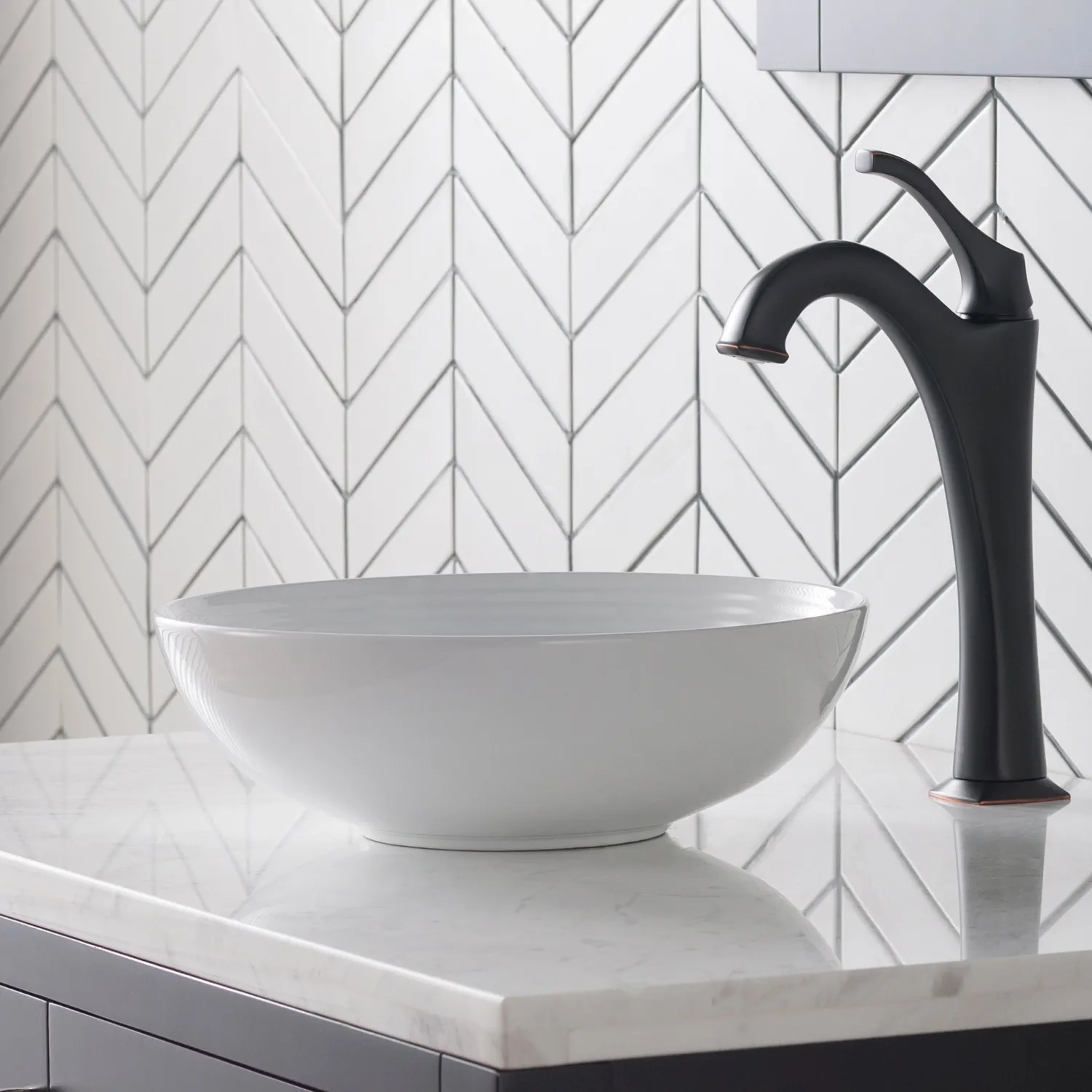 New Viva 13 Inch Round White Porcelain Ceramic Vessel Bathroom Sink Above Counter / Vessel Sinks