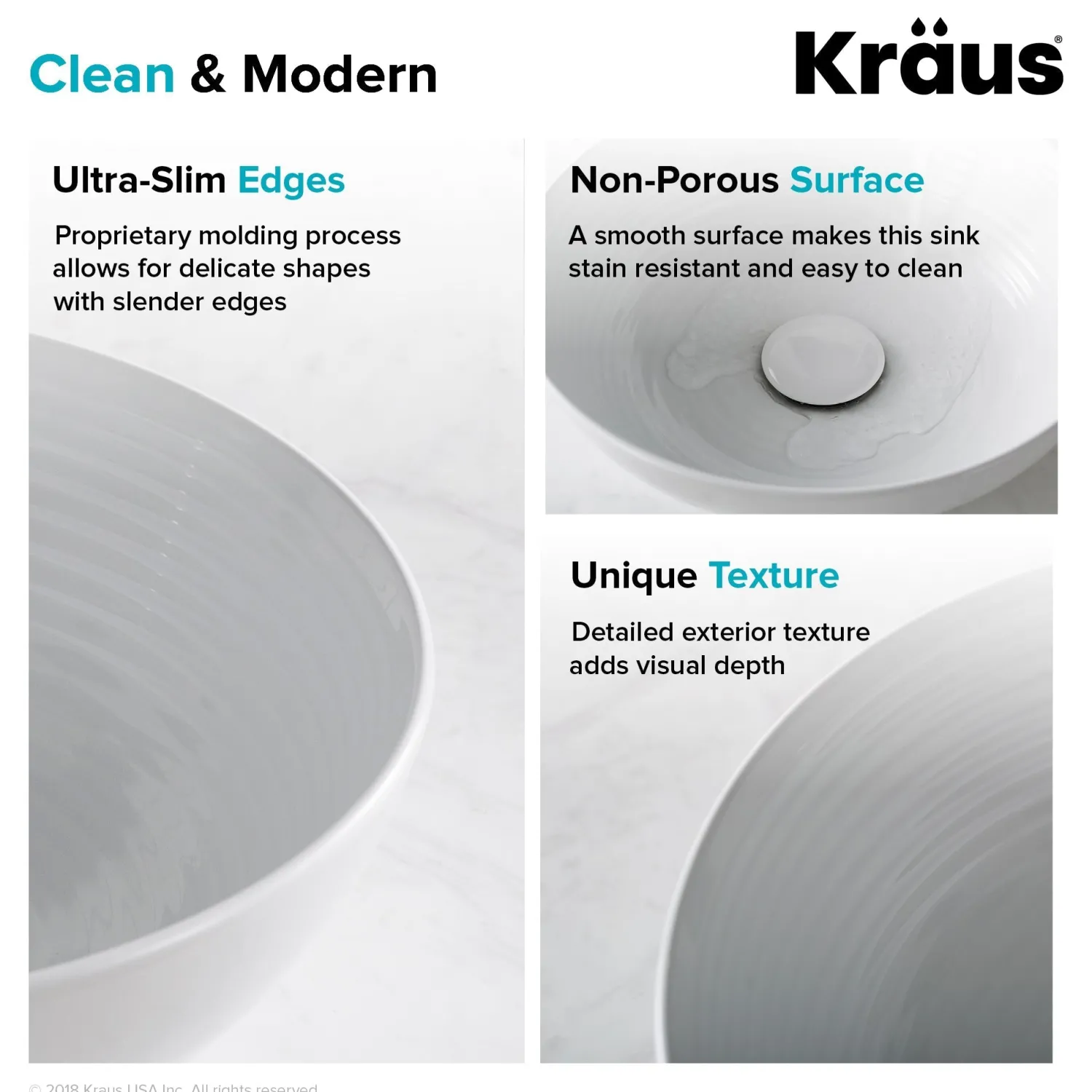 New Viva 13 Inch Round White Porcelain Ceramic Vessel Bathroom Sink Above Counter / Vessel Sinks