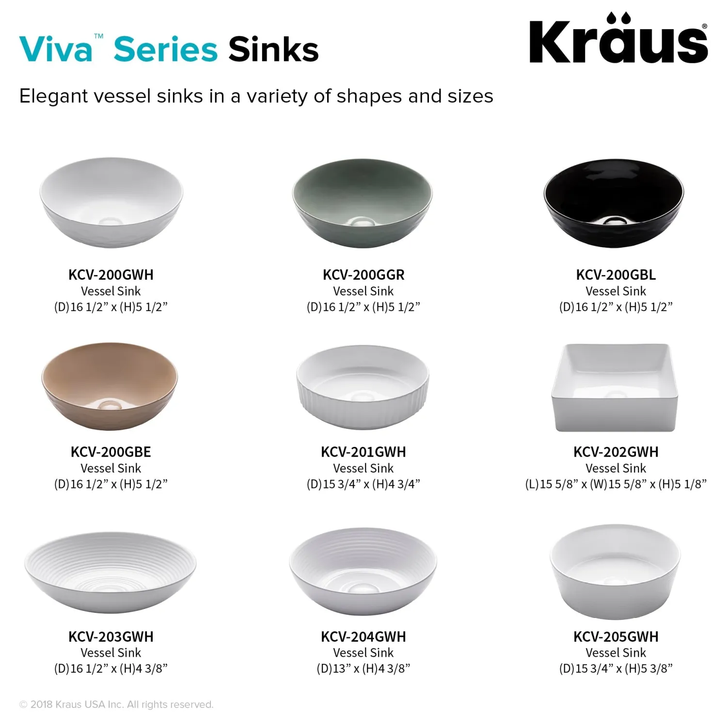 New Viva 13 Inch Round White Porcelain Ceramic Vessel Bathroom Sink Above Counter / Vessel Sinks