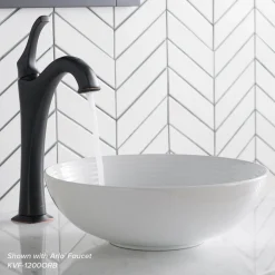 New Viva 13 Inch Round White Porcelain Ceramic Vessel Bathroom Sink Above Counter / Vessel Sinks