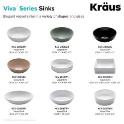 Clearance Viva Round White Porcelain Ceramic Vessel Bathroom Sink with Drain Above Counter / Vessel Sinks