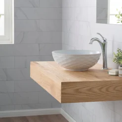 Clearance Viva Round White Porcelain Ceramic Vessel Bathroom Sink with Drain Above Counter / Vessel Sinks